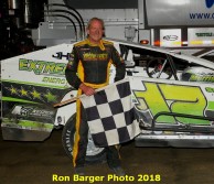 Jeff Heotzler scores his 52nd career modified victory at the historic Orange County Fair Speedway on June 9, 2018.